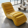 CloudCheeks Cirrus Lounger in Saffron Yellow - Premium inflatable lounger with S-curve ergonomic design and velvet-touch PVC finish