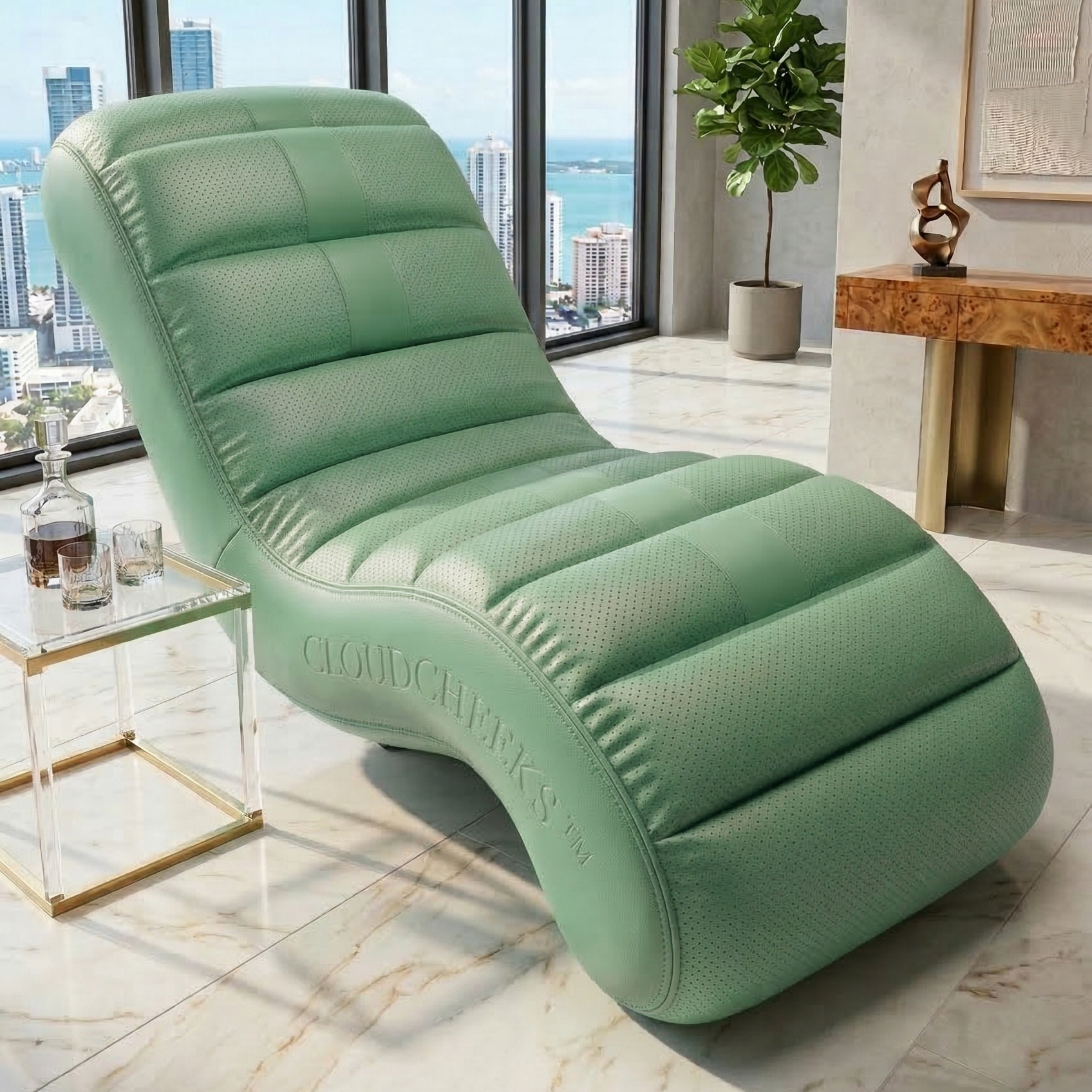 Lime green lounger